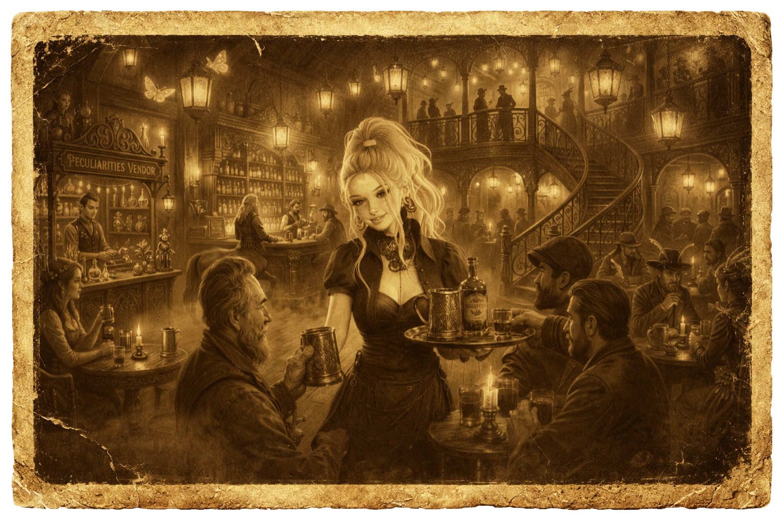 Miss Voss pour  vous servir à la  taverne de  Carnival Row