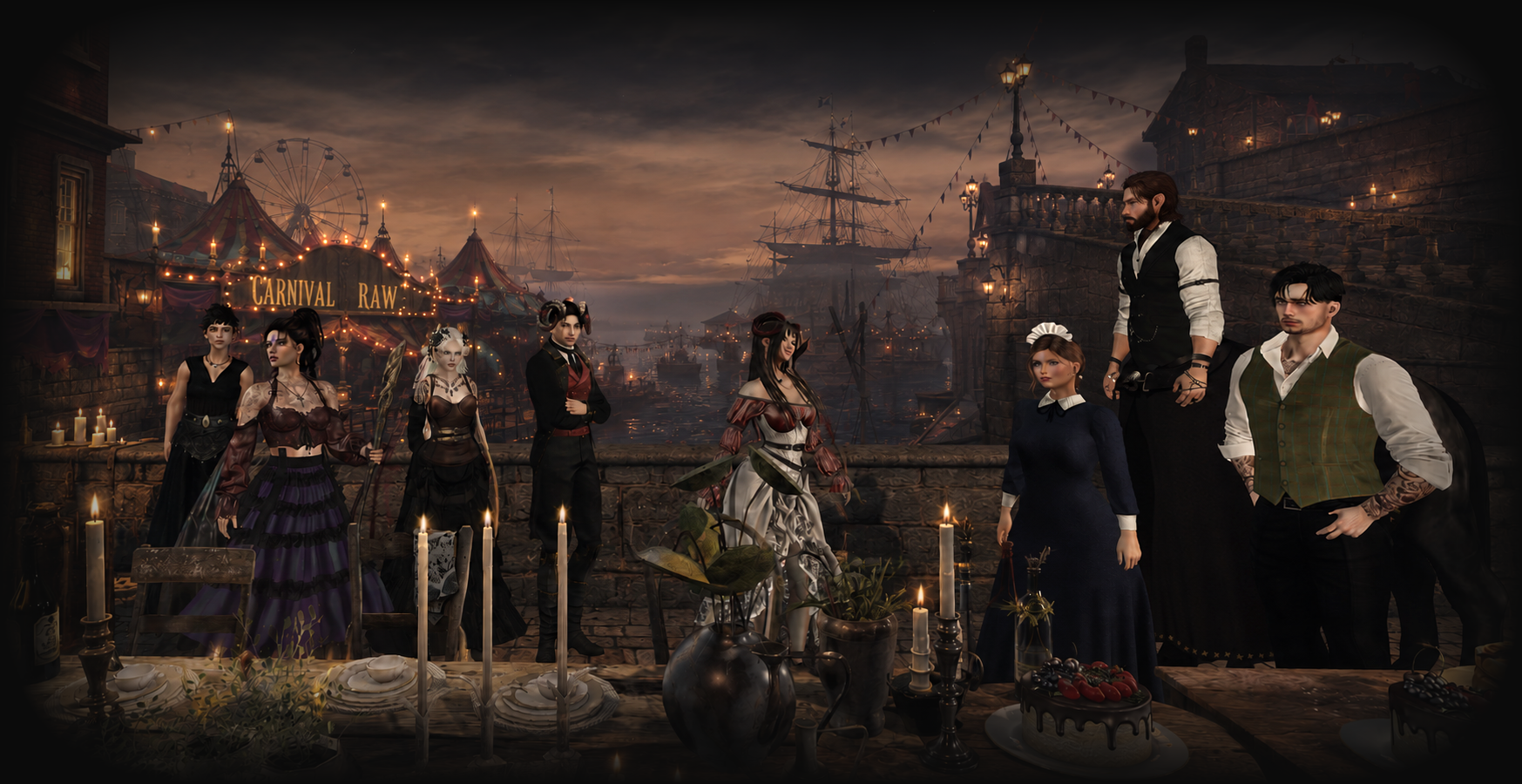 les premiers arrivés pour  le  diîner  de miss seraphine